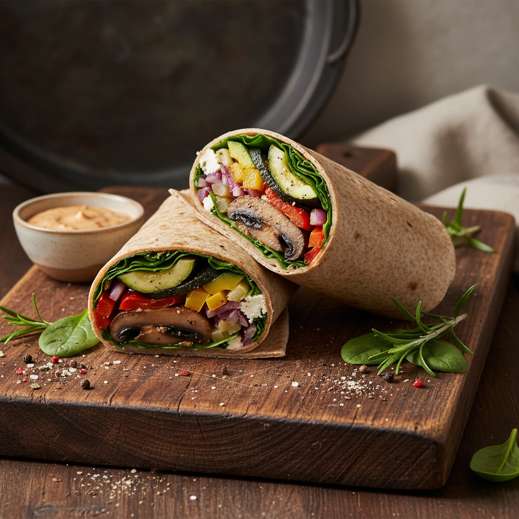 Grilled vegetable wrap from our vegetarian selection