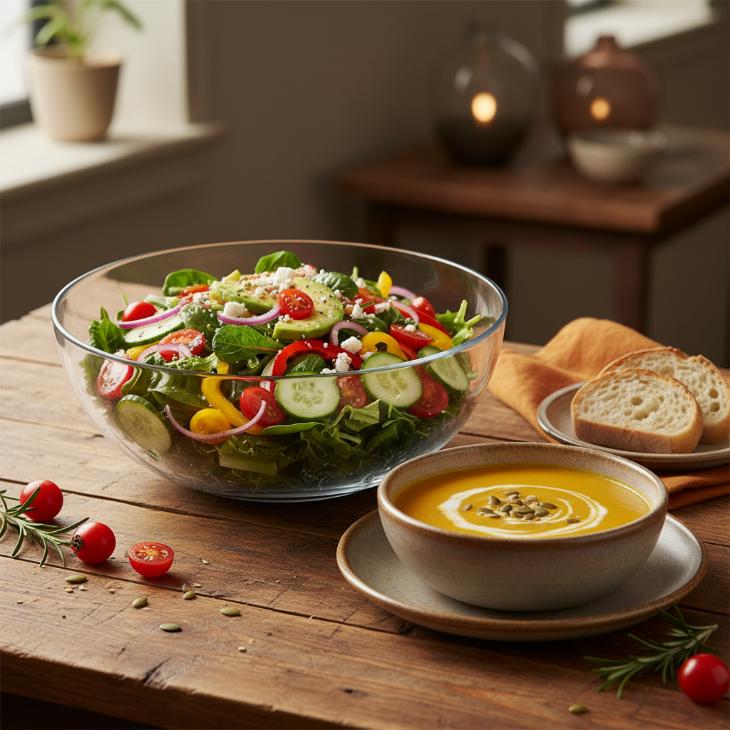 Salad and soup