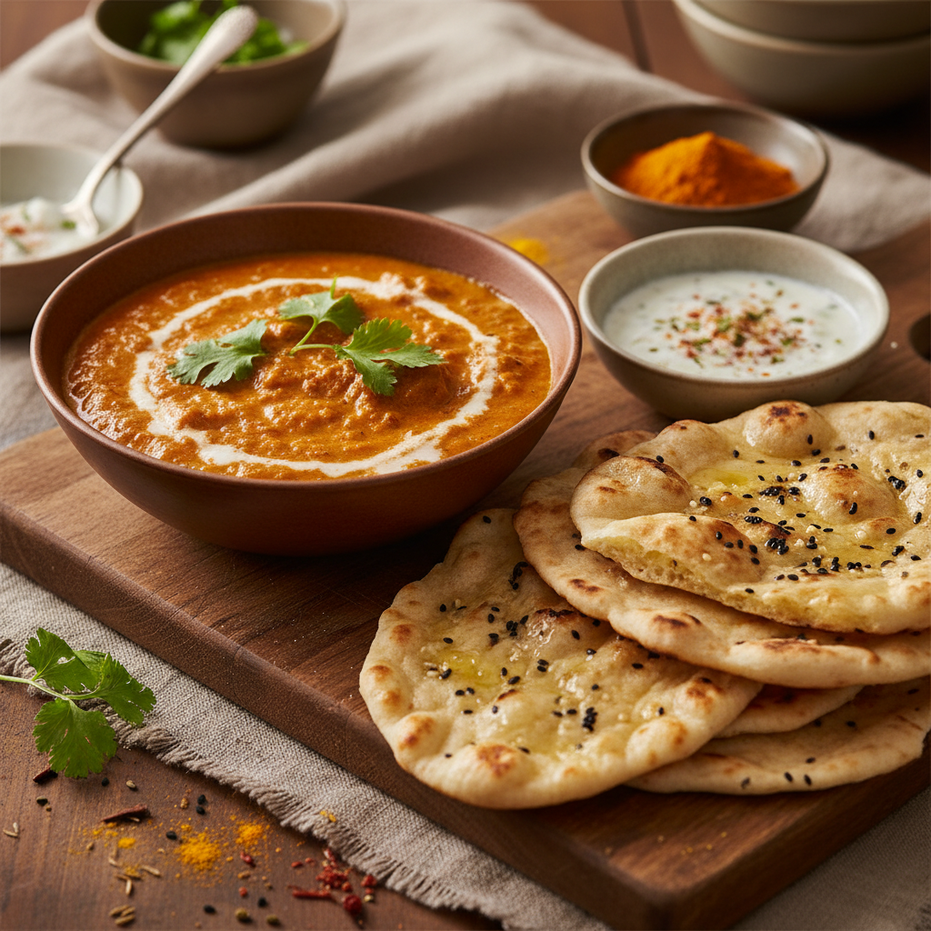Butter chicken with naan